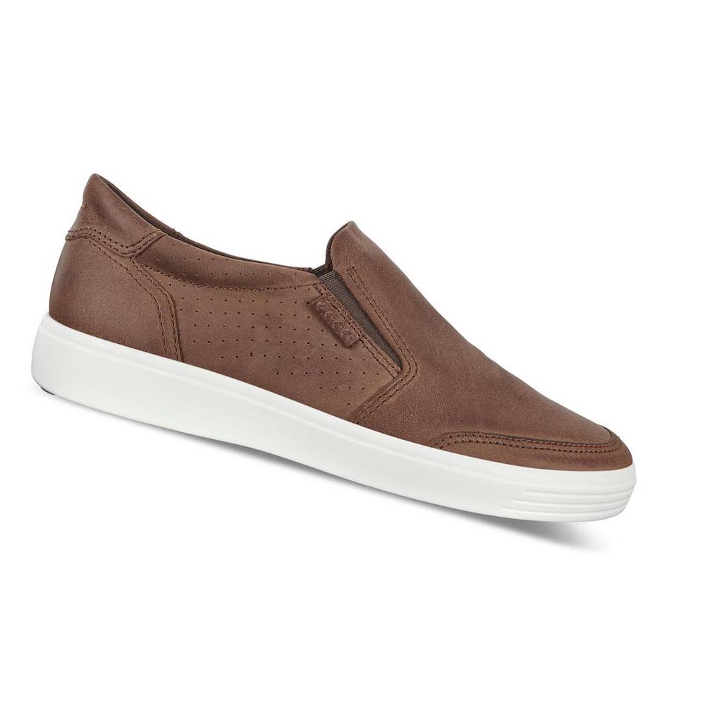 Ecco Soft 7 Slip-on Fritidssko Herre Brune | NO 481MQZ